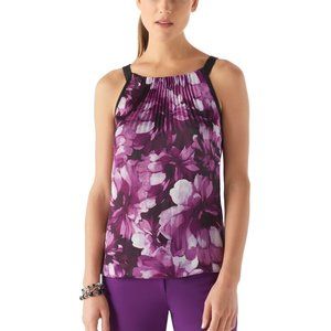 WHBM Floral pleated top